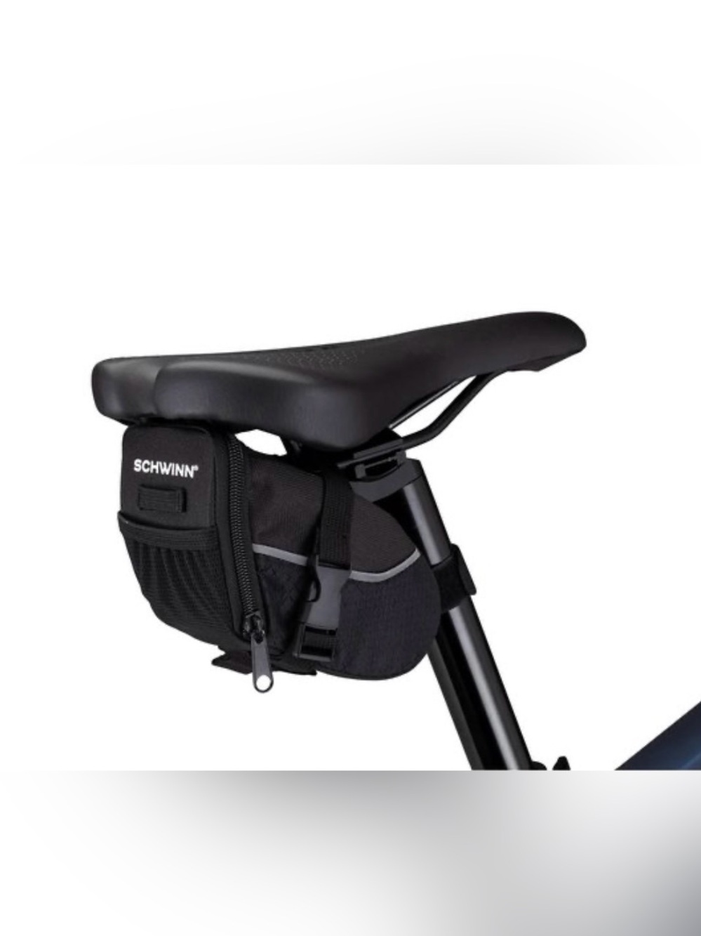 Schwinn Black & Gray Underseat Saddle Bag with Reflective Trim